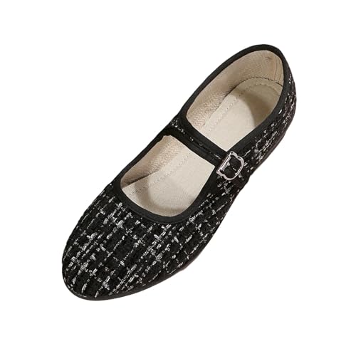 Women's Mary Jane Flats Comfortable Slip-on Flats Round Toe Dressy Ballet Shoes for Women