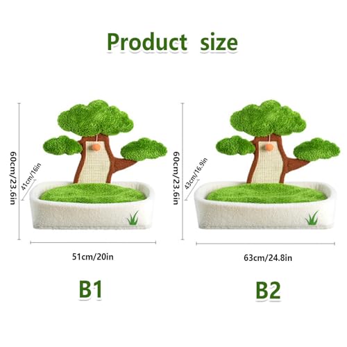 Cama para gato con poste rascador de sisal natural miniatura 6