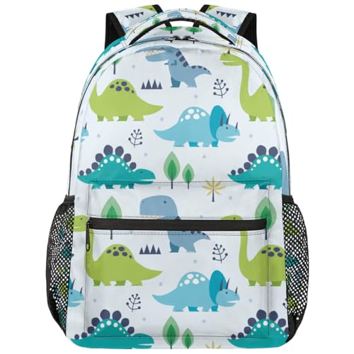 Sac à dos école motif animal mignon dinosaure rigolo avec grand espace de rangement