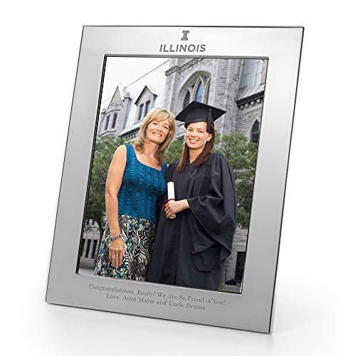 M. LA HART University of Illinois Polished Pewter 8x10 Picture Frame