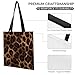 Leopard Print Tote Bag for Women Reusable Handbag Stylish Shopping Grocery Bags Fashionable Everyday Carry Bag