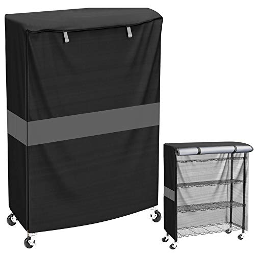 MOLLYAIR Shelf Cover Wire Rack Cover Storage Rack Cover Used To Cover Sundries, Cover For Storage Shelves Suitable For Rack 48x18x72in Black