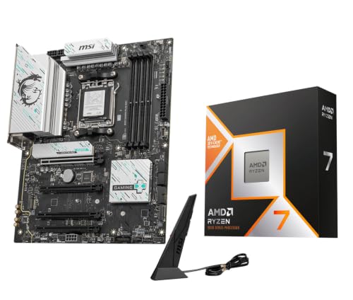 Image of MICRO CENTER AMD 9850X3D Processor with MSI B850 Gaming Plus WF Motherboard | CPU Motherboard Combo, AMD Ryzen 7 9850X3D CPU Processor, AM5, DDR5, PCIe 5.0, Ready for AI PC