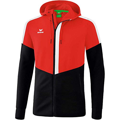 Erima Unisex Kinder Squad Trainings Jacke (1032045), rot/schwarz/weiß, 128
