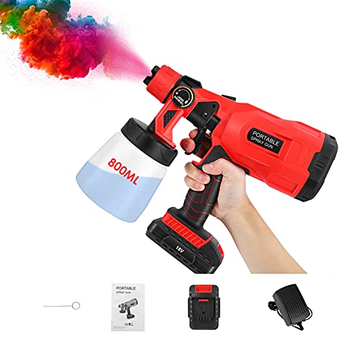 6 Mejores pistolas de pintura 8 Pistola Rociadora InaláMbrica TTLIFE 150W 800ml Sistema de...