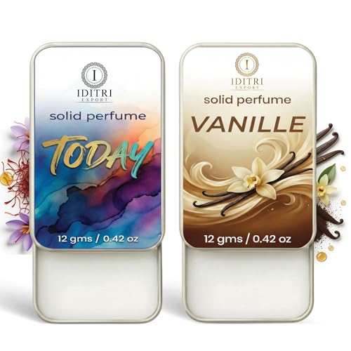 Image of Solid Perfume |Vanille&Today Alcohol Free Wax Perfume Balm, Long Lasting | Pocket Tin 12g, Pack Of 2| Non Greasy Smooth Glide, Travel Friendly Men And Women