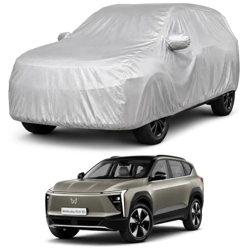 Image of Autofact Car Body Cover Compatible with XUV 9S 2026 | Custom Fit Car Cover | 100% Water-Resistant| Triple-Stitched Lightweight Fabric | Dustproof | Indoor & Outdoor Use | Elastic Bottom