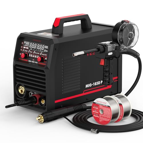 YESWELDER 185A Poste à Souder MIG MAG 6 en 1 Poste de Soudage, Pistolet à Bobine 150A, Fil Fourré 0.8mm 0.9kg Bobine 2 Unités