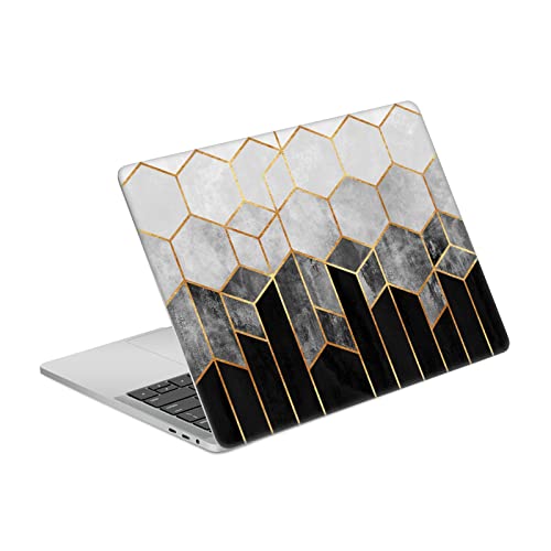 Peau autocollante MacBook Pro 13 pouces décor hexagones gris pour espace de coworking