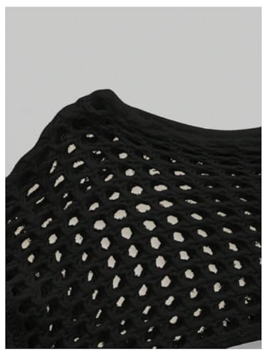 Image of SHENHE Women's Strawberry Top Y2k Knit Shrug Sweater Crochet Crop Hollow Out Long Sleeve See Through Sweater Tops