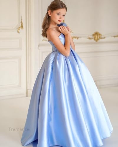 Flower Girl Dresses for Wedding Party Princess Pageant Dress Ball Gown One Shoulder Bow2