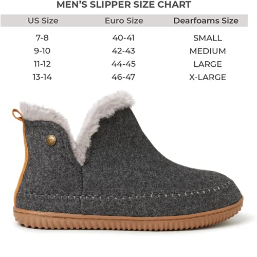 Dearfoams Alpine Men's Brixen Boot Slipper, Dark Heather Grey, Medium #TOP2