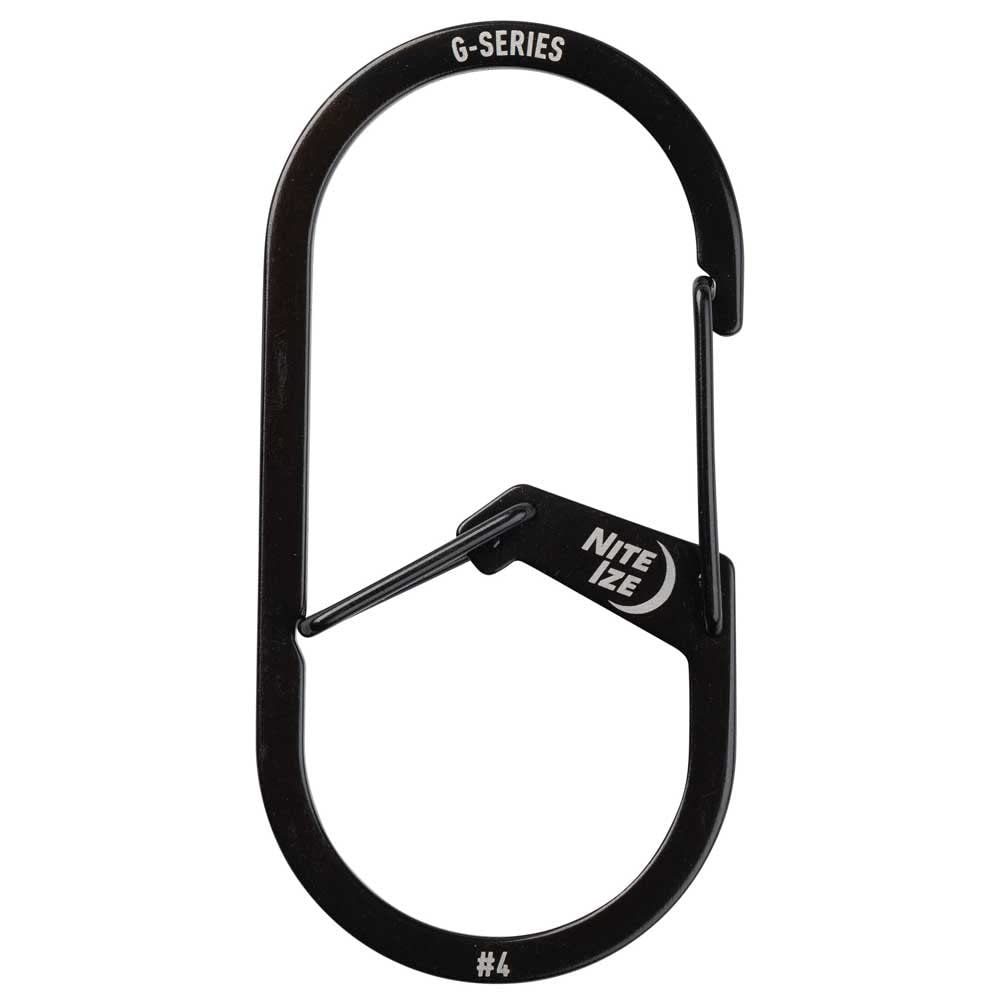 Nite Ize GS4-01-R6 G-Series Dual Chamber Carabiner, Size #4, Black