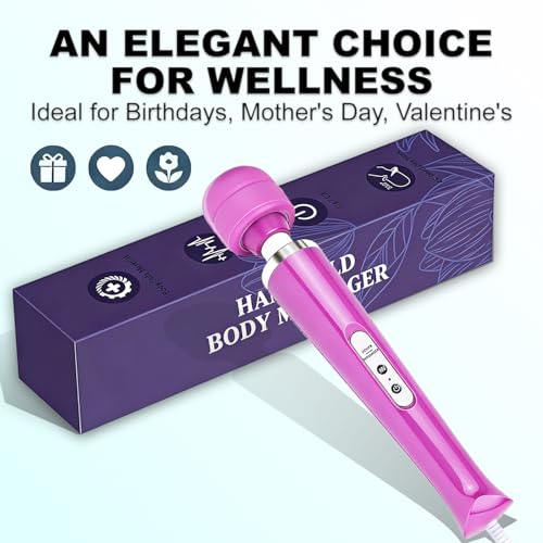 Image of Handheld Electric Back Massager, 10 Speed Wired Deep Tissue Vibrating Massager for Muscle Aches (Purple)