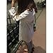 HAOYIHUI Women's Casual Long Sleeve Boyfriend Pocket Shirt Dress Tunic Top(XL,White)