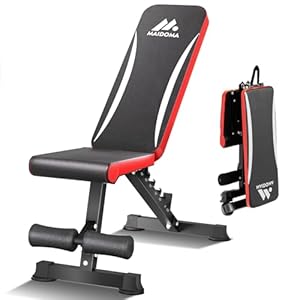 MAIDOMA Foldable 900 LBS Weight Bench for Home Gym, Adjustable Weight Bench for Men & Women Exercise, Portable Workout Bench with 7 Adjustable Backrest for Full Body Workout