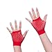 Alvogimor Fishnet Gloves, Elastic Nylon Wrist Mesh for Women's 80's Theme Party Halloween Costume Accessories (Red)