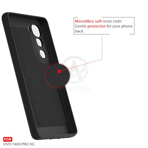Image of AESTMO Back Cover for Vivo Y400 Pro 5G | Stylish | Soft Silicone | Shockproof | Camera Lens Protection Back Cover for Vivo Y400 Pro 5G (Black)