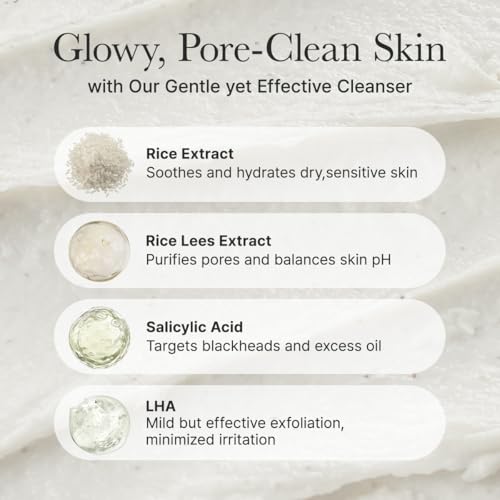 Image of ARENCIA Rice + LHA Pore Control Rice Cake Cleanser with Salicylic Acid - Deep Cleansing, Gentel Exfoliation, All skin types, 5.29 oz