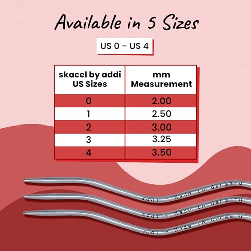 Image of skacel by addi CraSy Snake Double Pointed Knitting Needles, 6 Inch (15.24 cm) Set of 5 Aluminum Knit Needle Kit, 2 mm (US Size 0)