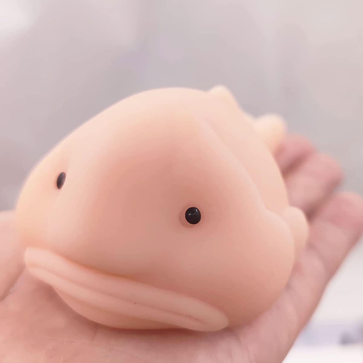 Funny Cute Blobfish Toy，Fidget Sensory Toy Relief Toys，Stretch and Squeeze Stress，Party Favors for Kids,Birthday Gifts,Christmas,Easter Egg,Classroom Prizes (White)