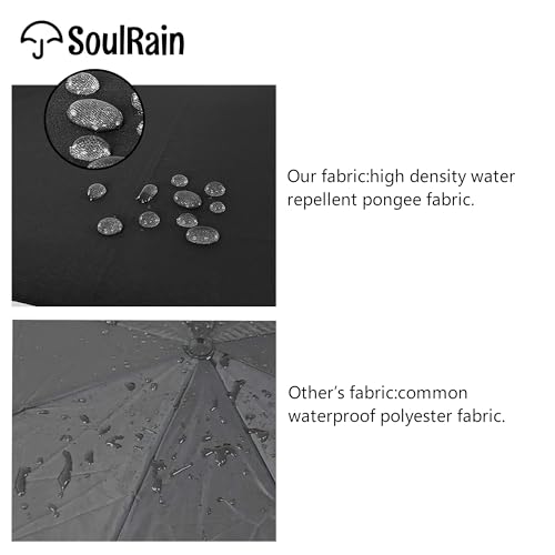 Soulrain XS-WOOD J 48 Inch Arc Classic Wood Handle Umbrella Auto Open Windproof Clear Unbreakable Stick Rain Umbrella  thumb #6