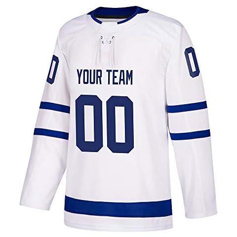 Pullonsy White Customized Ice Hockey Jersey for Men Women Youth S-8XL Authentic Pro Embroidered Name & Numbers,Royal Blue Cover