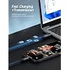 Hagibis USB C Cable, LED Display Silicone 240W Fast Charging Cable with 480Mbps Data Transfer, Type C Fast Charger for iPhone 17 16 15 Pro Max, iPad, MacBook Pro Air (Silver, 3.3FT)