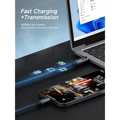 Hagibis USB C Cable, LED Display Silicone 240W Fast Charging Cable with 480Mbps Data Transfer, Type C Fast Charger for iPhone 17 16 15 Pro Max, iPad, MacBook Pro Air (Silver, 3.3FT)
