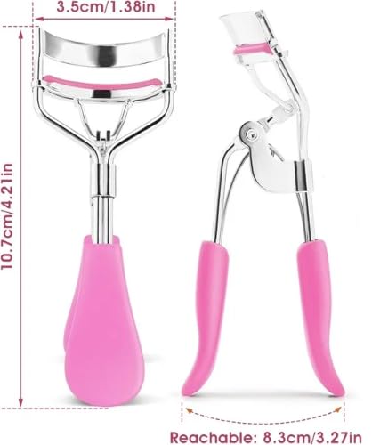 Eyelash Curlers Fit All Eye Shape Curved Lash Curler,Natural and Long Lasting Eyelash Curler for Women Make Up Gift with 1 Brown Eyebrow Pencil - Image 2 thumbnail