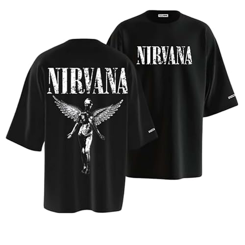 Image of Kurt Kobain Nirvana Oversized T Shirt for Men and Women Premium Heavy Gauge Cotton Drop Shoulder Baggy Streetwear T-Shirt