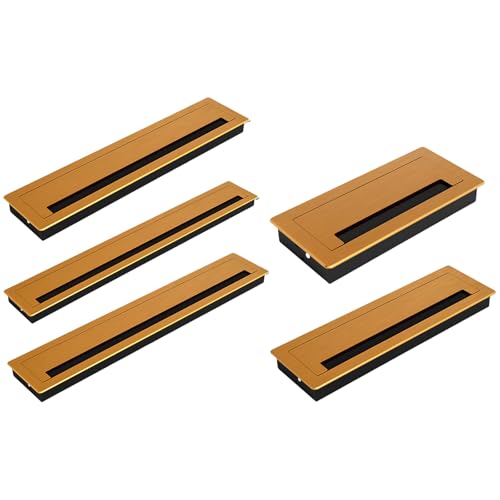 Œillet rectangulaire en métal brossé pour câbles de bureau à la maison - 7