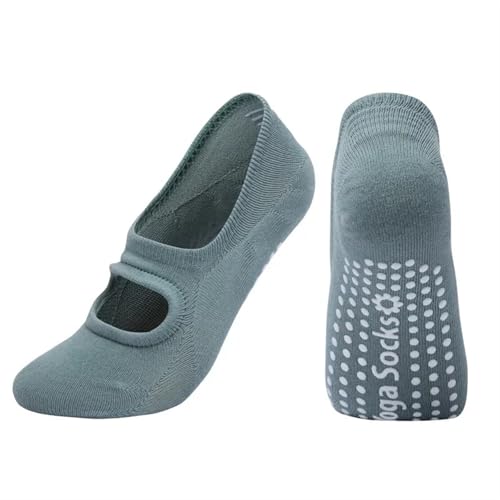 Chaussettes de yoga antidérapantes grande taille en coton dos nu pour femme