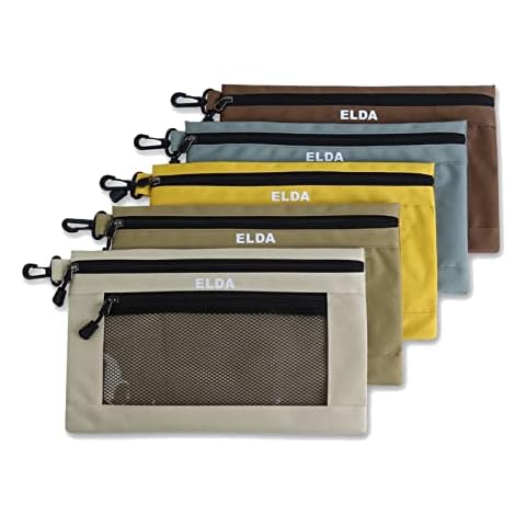 ELDA Tool Bag with Zipper Waterproof Organizer and Storage for Men Heavy Duty Tool Pouch Multi-Purpose Clip on Zipper Pouch Tote Bag,5pack Cover