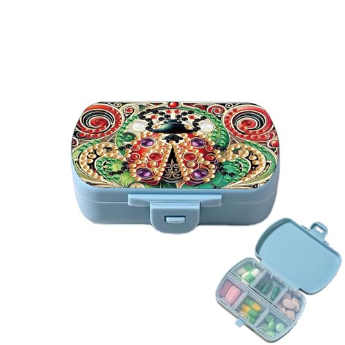 Image of ARTopet Diamond Art Painting Mini Storage Box with 6-Grid Creative Design Compact Portable Small Case for Purse Travel Daily (Ladybird)