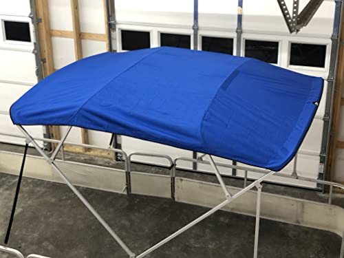 Replacement Bimini Top Canvas with Boot, Royal Blue 9' Long x 8.5' Wide, 16oz, 4 Bow, Fits 97-103