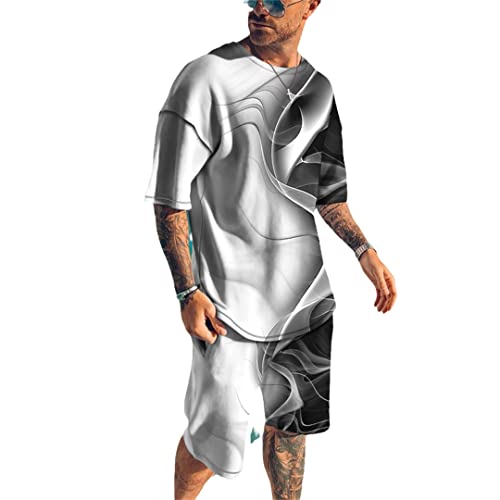 Ensemble t-shirt d'été streetwear avec motif 3D ultra réaliste pour homme