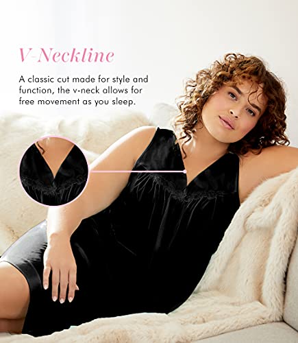 Exquisite Form Womens 30807 Nightgown, Midnight Black, 3X Us #TOP1