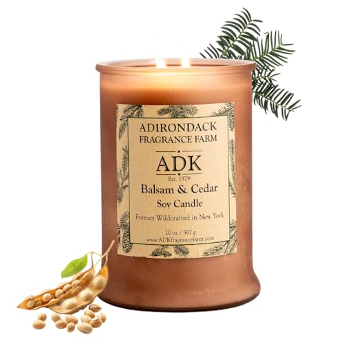ADK Balsam & Cedar Scented Candle, 20 Oz Aromatherapy Candle, Proudly Poured in The USA, Natural Wax for Relaxation and Home Décor, for Gift, Kitchen, and Living Spaces