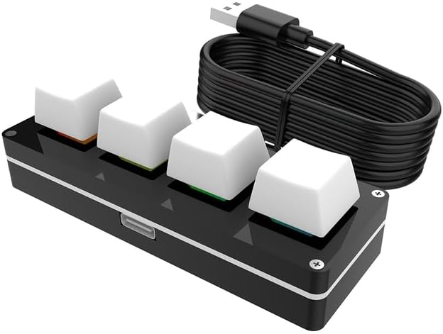 Electronics - 4 Key Hotswap RGB Support Keyboard Macro Function Type Switches Mechanical Keyboard Numpad for Gaming Photoshop (White 4 Keys)