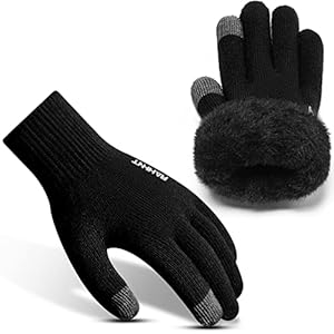 Rahhint Thermal Winter Gloves for Men Women Pure Wool Knit Gloves with fleece lining insulated Liner Keep Hand Warm Gift