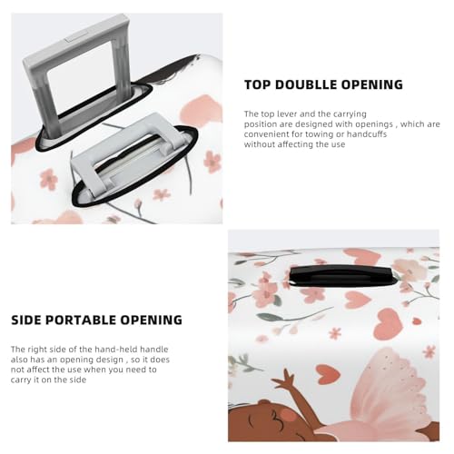 Travel Luggage Covers,Baby Black Girl Ballerina In Pink Thicker Elastic Suitcase Cover Dustproof Baggage Cover Scratch-Resistant Suitcase Cover Protector Fit 22-24 Inch Luggage Medium3