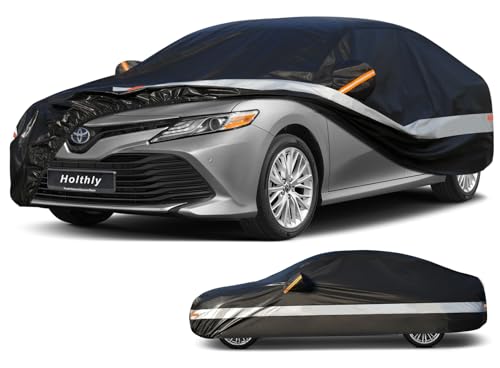 Image of 10 Layers Sedan Car Cover Waterproof All Weather for Automobiles,100% Waterproof Outdoor Car Covers Rain Snow UV Dust Protection. Custom Fit for BMW 3 Series Mercedes C Class Audi A4 A5, etc