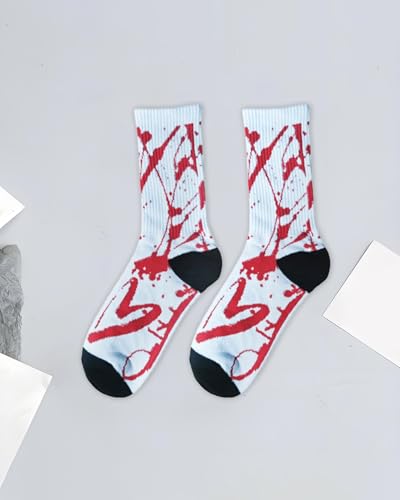 Crew Socks Artistic Print Novelty Socks for Men and Women, Soft and Breathable Trendy Design for Casual and Daily Wear
