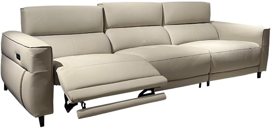 Zero Leaning Wall Electric Multifunctional Straight Bar Wood Skeleton Sofa for Three Living Room