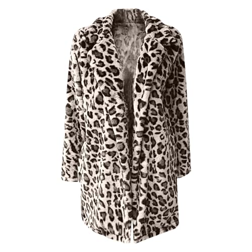 Leopard Print Faux Fur Coat Women Plus Size Fuzzy Jacket Casual Open Front Cardigan Fleece Winter Jackets4