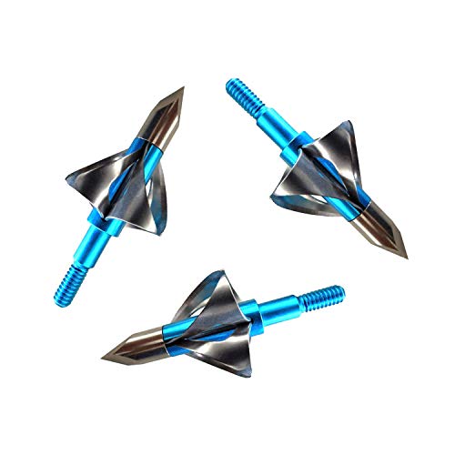 Anglle Hunting Broadheads, Toxic Broadheads Flying 100 Grain Arrow Archery Blade T3100 Crossbow Mathews 3pcs (Light Blue)