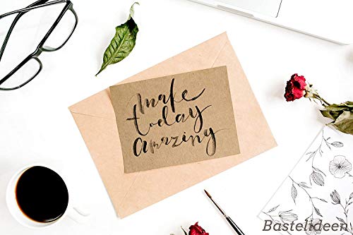 50 Blatt Kraftpapier A3 Set - 260 g - 29,7 x 42 cm - DIN Format - Bastelpapier & Naturkarton Pappe Blätter aus Kraftkarton zum Drucken, Kartonpapier Basteln für Vintage Hochzeit Geschenke Etiketten