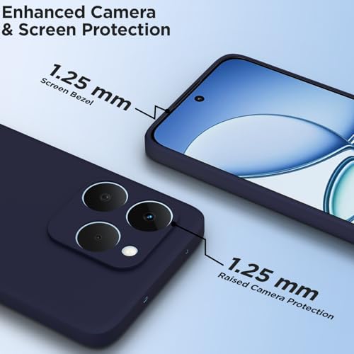 Image of Outlouders Back Cover for Realme 15T 5G / Realme Narzo 90 5G | Camera Protection | Durable Soft Matte Silicone Bumper Case (Blue)