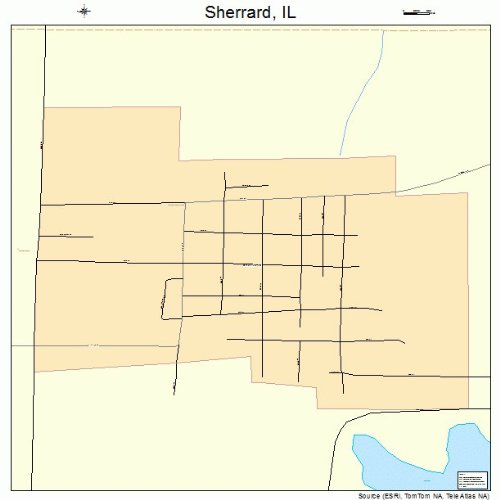 Large Street & Road Map of Sherrard, Illinois IL Printed poster size
